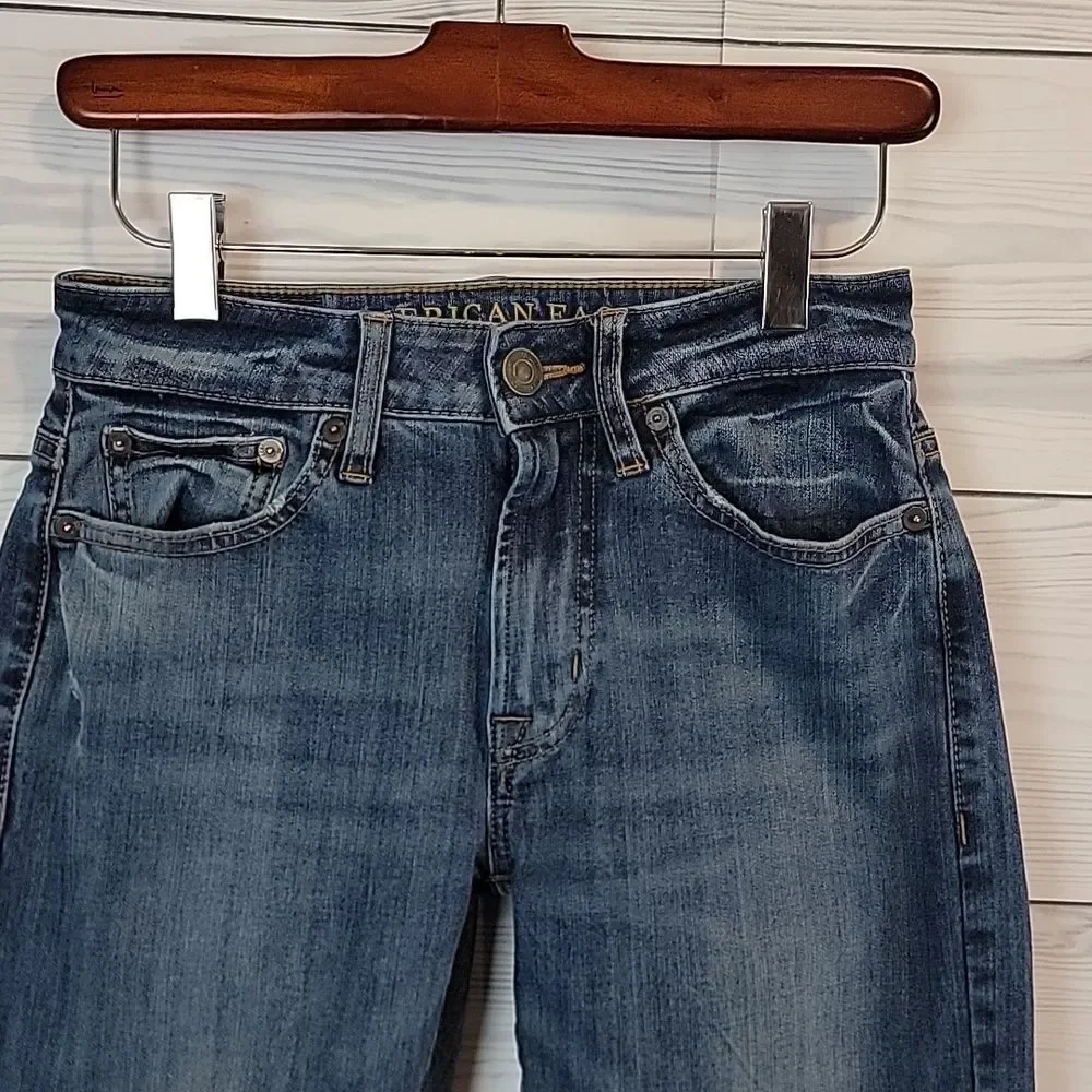 American Eagle 360° Extreme Flex Slim Straight Blue Jeans Womens Size 26